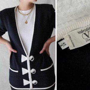 Vintage Valentino Zip Up Navy Cardigan
